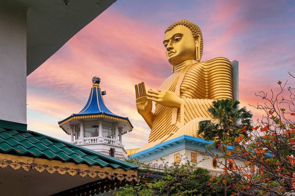 Golden Buddha Statue In Dambulla Temple In Sri Lan