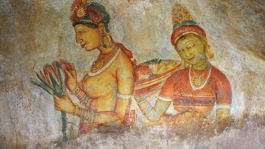 Sigiriya Frescoes Ancient Wall Paintings Sri Lanka